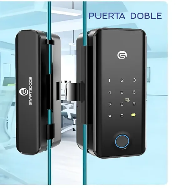 Cerradura SG-V19 instalada a puerta doble