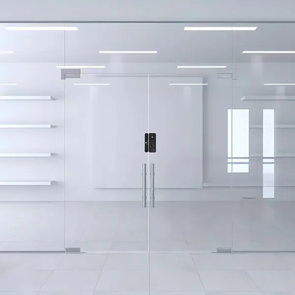 Montaje de cerradura SG-V19 a mampara doble